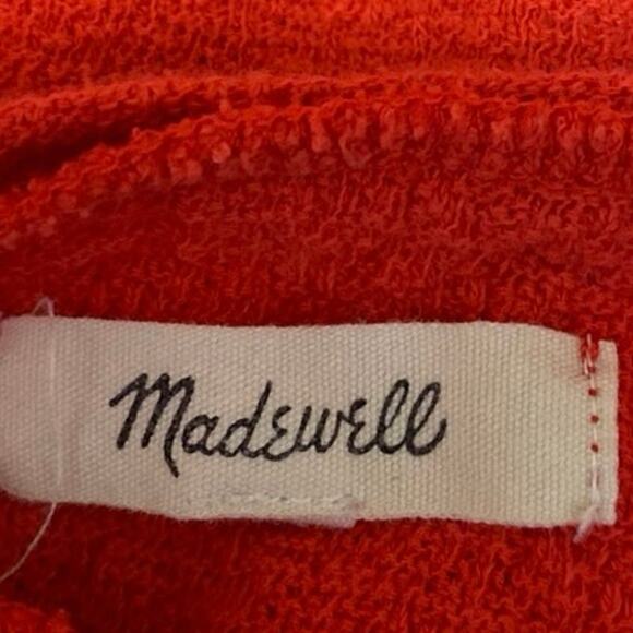 Madewell Modern Side-Tie Women's Red Short Sleeve Crew Neck Blouse Shirt Top XL - Picture 3 of 4